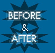 Before and after pictures of garage door installations